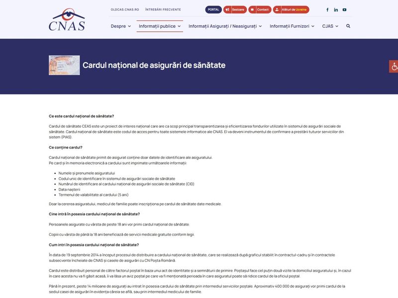 Cardul de sănătate național CNAS (CEAS)