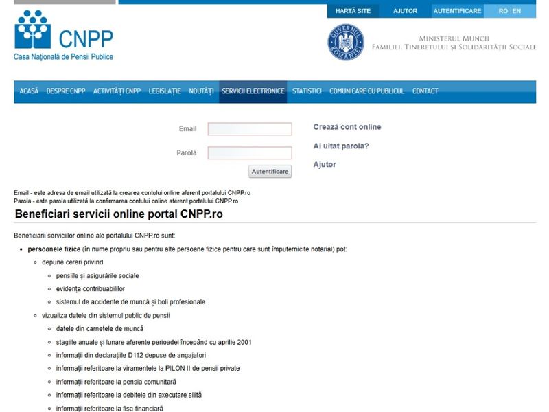 Sistemul public de pensii – CNPP