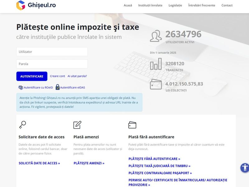 Ghiseul.ro – Sistemul Național Electronic de Plată Online